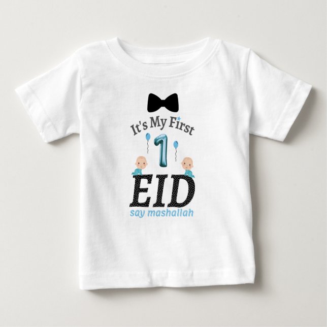 T-shirt Pour Bébé C'est mon premier Aïd - disons mashallah (Devant)