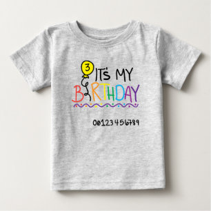T-shirt Pour Bébé C'est mon troisième anniversaire