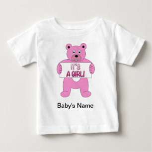 T-shirt Pour Bébé C'est un ours de rose de fille