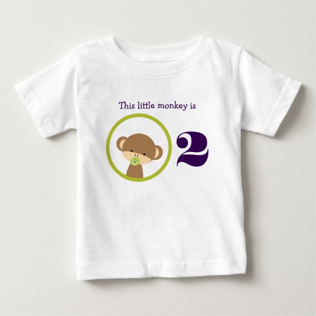T-shirt Pour Bébé Cet Anniversaire Du Petit Singe (Devant)