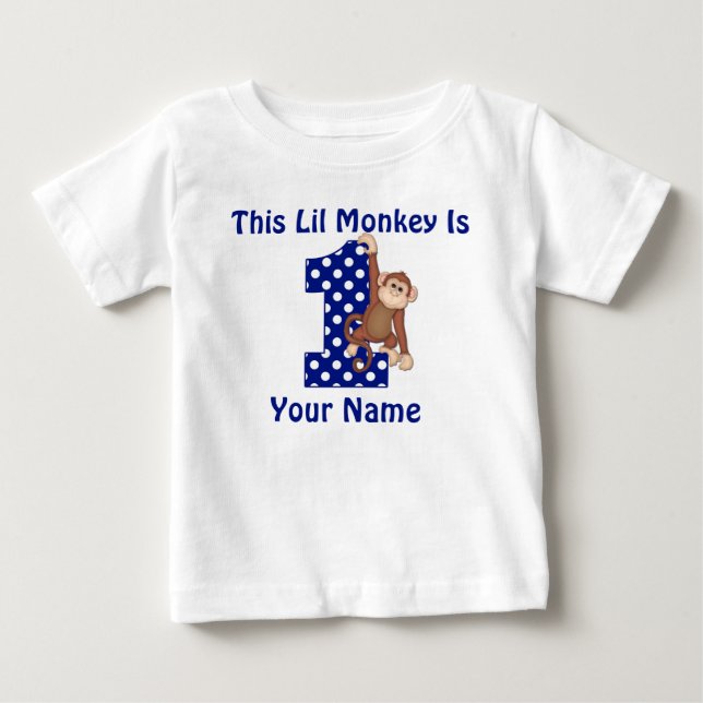 T-shirt Pour Bébé Cette Chemise Lil Monkey Personnalisée Premier Ann (Devant)