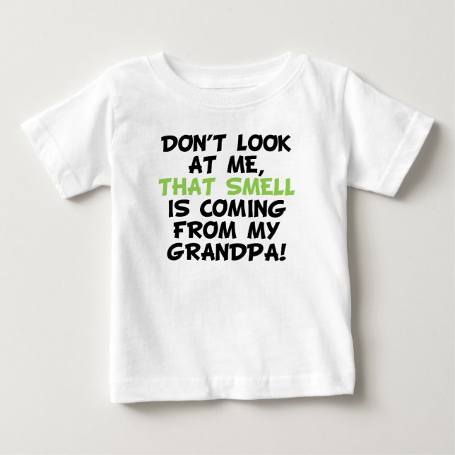 T-shirt Pour Bébé Cette odeur vient du grand-papa (Devant)