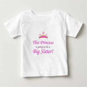 T-shirt Pour Bébé Cette petite princesse va être une grande soeur !