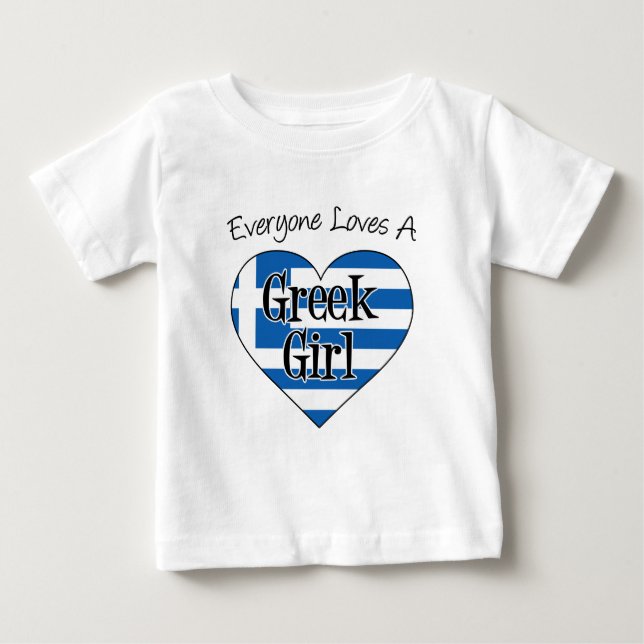 T-shirt Pour Bébé Chacun aime une fille grecque (Devant)