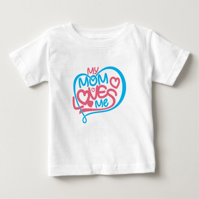 T-shirt Pour Bébé Chaleureux "Ma mère m'aime" Conception spéciale de (Devant)