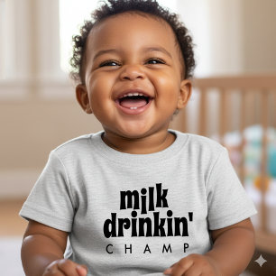 T-shirt Pour Bébé Champ de Drinkin' au lait drôle