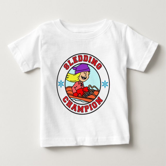 T-shirt Pour Bébé Champion de la couture, fille de dessin (Devant)