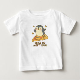 T-shirt Pour Bébé Champion de la glissade de pizza – Manchot sur une