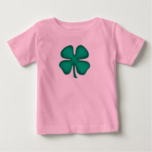 T-shirt Pour Bébé Chance 4 feuilles irlandais Clover rose bébé chemi