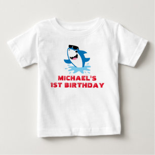 T-shirt Pour Bébé Chandail d'anniversaire de requin Toddler Baby Kid