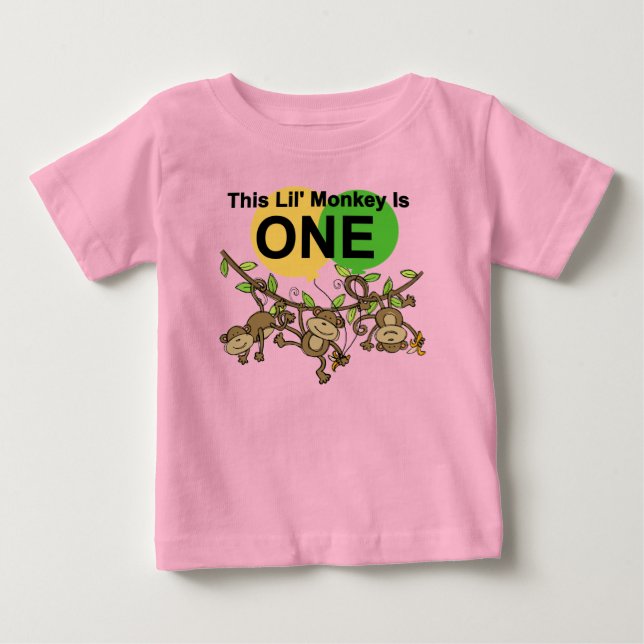 T-shirt Pour Bébé Chandails et cadeaux 1er anniversaire des singes (Devant)