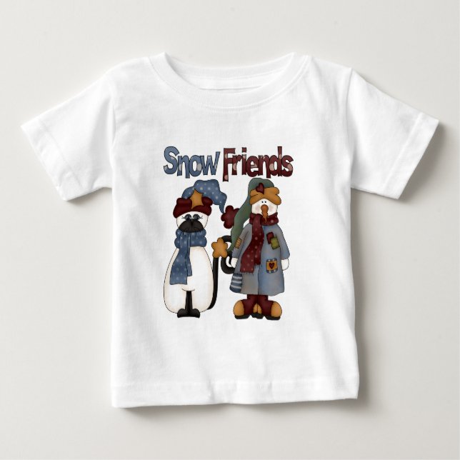 T-shirt Pour Bébé Chandails et cadeaux d'amis de la neige (Devant)