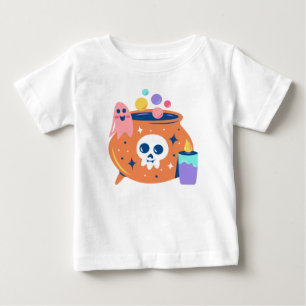T-shirt Pour Bébé Chandelle Fantôme éffrayante Cauldron Halloween Ar