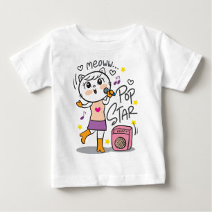 T-shirt Pour Bébé Chanteur chat
