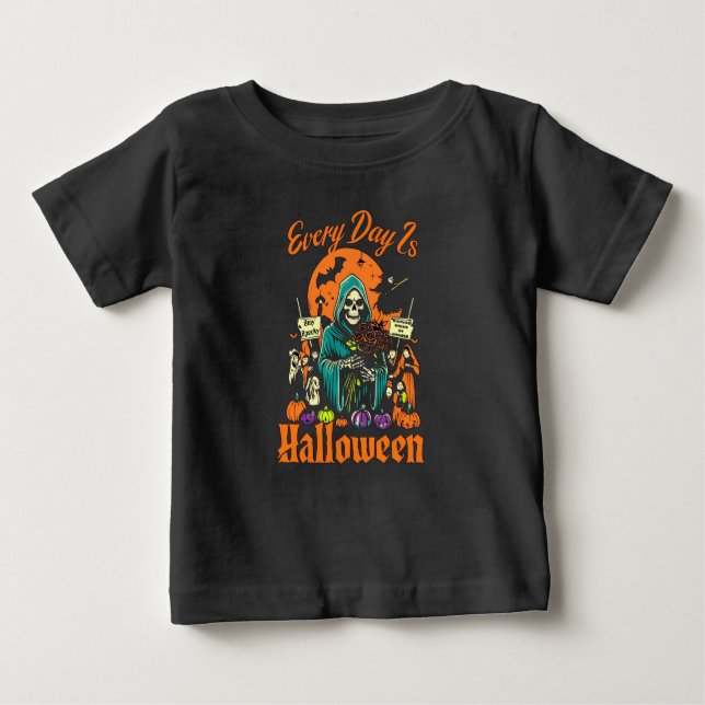 T-shirt Pour Bébé Chaque Jour, Halloween (Devant)