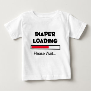 T-shirt Pour Bébé Chargement de couche-culotte - attendez svp…
