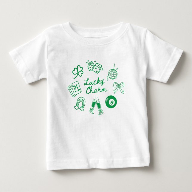 T-shirt Pour Bébé Charme Chanceux St Patricks Day Trèfle Chanceux (Devant)