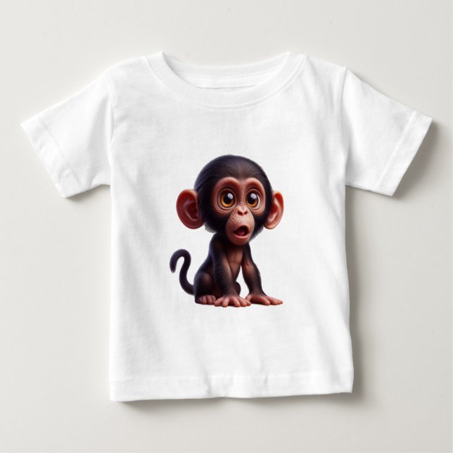 T-shirt Pour Bébé Charming Chimp Whimsy - Adorable Cartoon Primate (Devant)