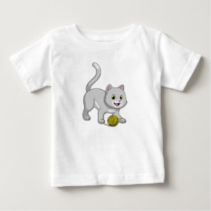 T-shirt Pour Bébé Chat avec bille de laine