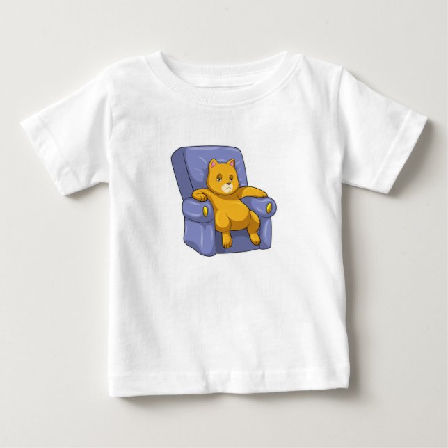 T-shirt Pour Bébé Chat avec canapé (Devant)