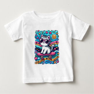 T-shirt Pour Bébé Chat avec lunettes