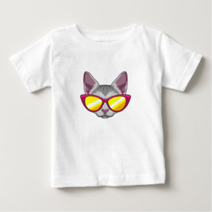 T-shirt Pour Bébé Chat avec lunettes de soleil