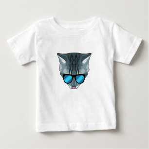 T-shirt Pour Bébé Chat avec lunettes de soleil