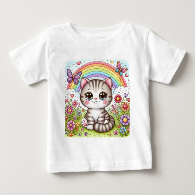 T-shirt Pour Bébé Chat bébé 8 (Devant)