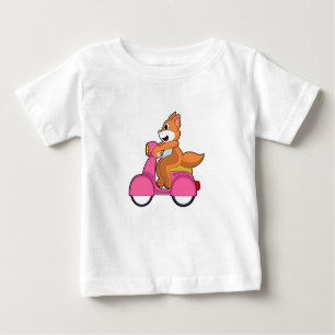 T-shirt Pour Bébé Chat comme Biker avec Scooter.PNG