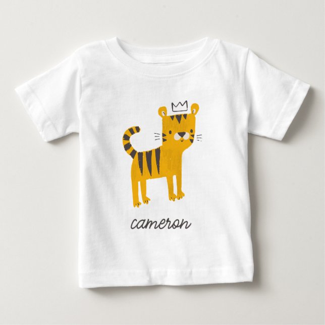 T-shirt Pour Bébé Chat de tigre sauvage (Devant)