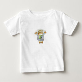 T-shirt Pour Bébé "Chat d'hiver cosy - Joli dessin d'art