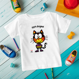 T-shirt Pour Bébé Chat drôle personnalisable avec nom et étiquette d
