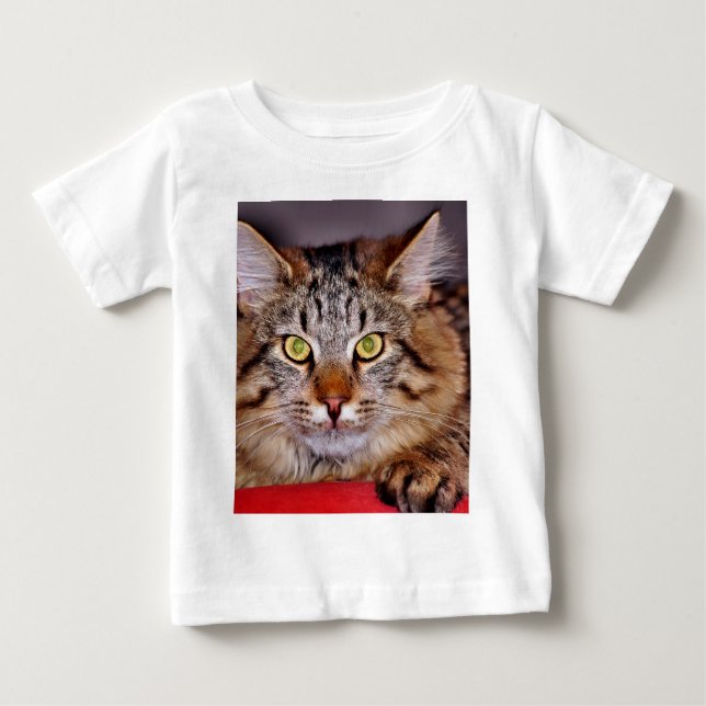 T-shirt Pour Bébé Chat du Maine-Coone (Devant)