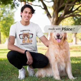 T-shirt Pour Bébé Chat Funny Purr-parfaitement Caffiné