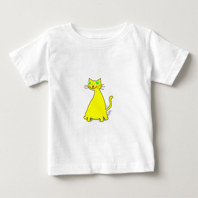 T-shirt Pour Bébé Chat gras jaune (Devant)