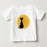 Chat & Lune Fun Kitty Cartoon pour Baby Shirt