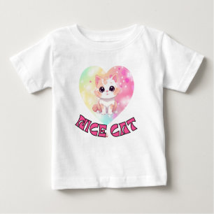 T-shirt Pour Bébé Chat mignon avec bébé