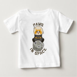 T-shirt Pour Bébé Chat mignon dans l'espace Chat Astronaute Animal c