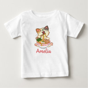 T-shirt Pour Bébé  Chat mignon Kitten drôle Nom personnalisable 