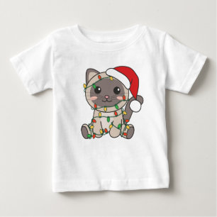 T-shirt Pour Bébé Chat Noël Animaux d'hiver Chats