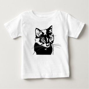T-shirt Pour Bébé Chat noir