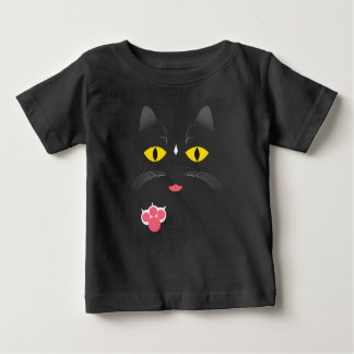T-shirt Pour Bébé Chat noir avec les marques blanches