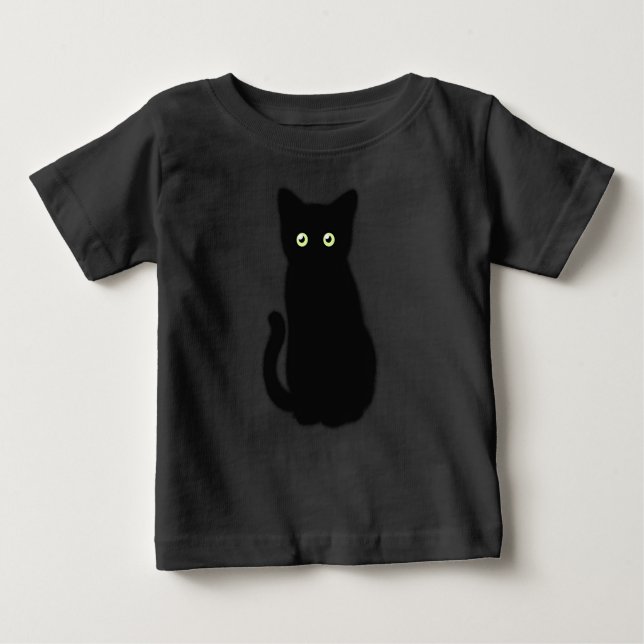 T-shirt Pour Bébé Chat noir, chaton mignon, plaisir spottaculaire (Devant)