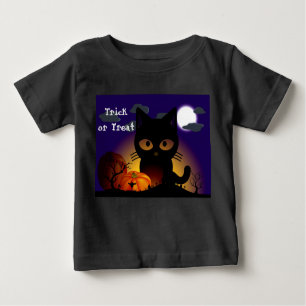 T-shirt Pour Bébé Chat noir d'Halloween