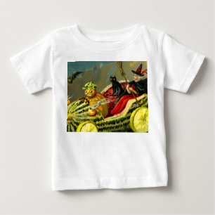 T-shirt Pour Bébé Chat noir et sorcière Halloween vintage