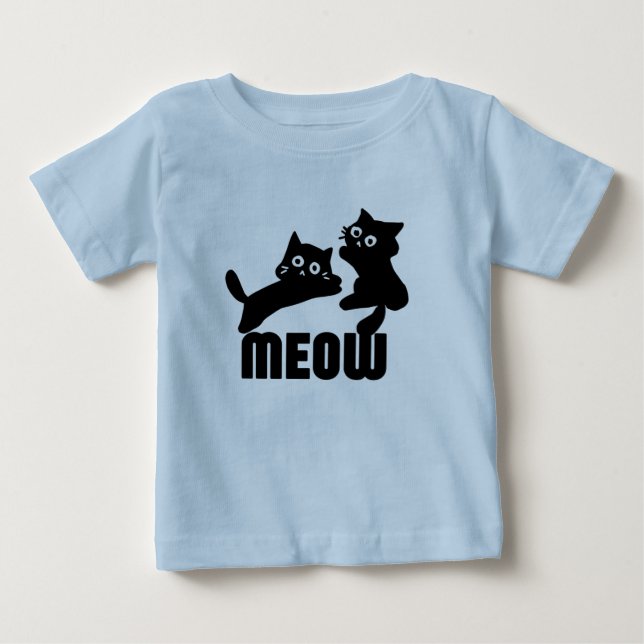 T-shirt Pour Bébé chat noir, maman (Devant)