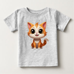 T-shirt Pour Bébé Chat orange mignon de style cartoon -89738