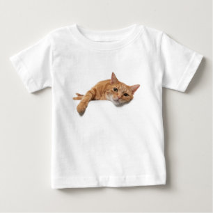 T-shirt Pour Bébé Chat Orange Posé Vers Le Bas