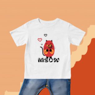 T-shirt Pour Bébé Chat rouge mignon