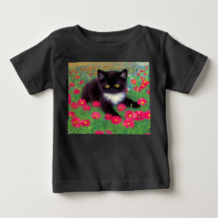 T-shirt Pour Bébé Chat smoking Gustav Klimt